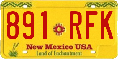 NM license plate 891RFK