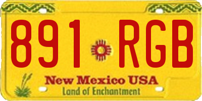 NM license plate 891RGB