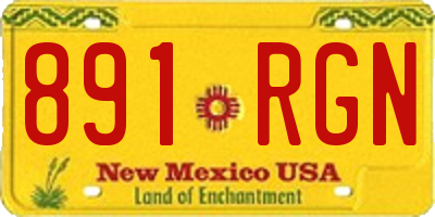 NM license plate 891RGN