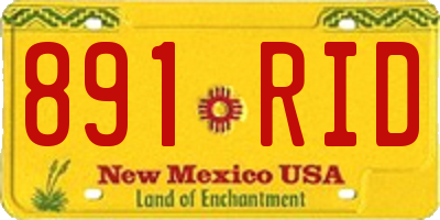 NM license plate 891RID