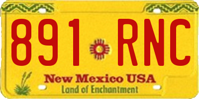 NM license plate 891RNC