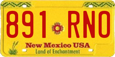 NM license plate 891RNO