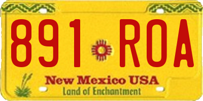 NM license plate 891ROA
