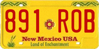 NM license plate 891ROB