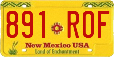 NM license plate 891ROF