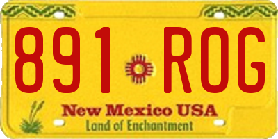 NM license plate 891ROG
