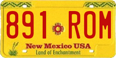 NM license plate 891ROM