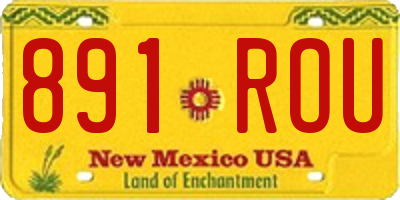 NM license plate 891ROU