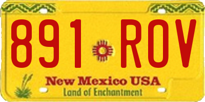NM license plate 891ROV