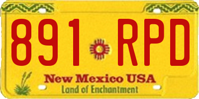 NM license plate 891RPD