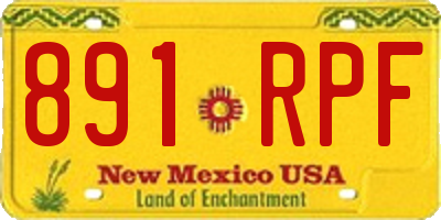 NM license plate 891RPF