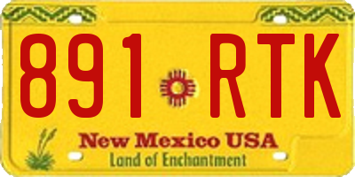 NM license plate 891RTK