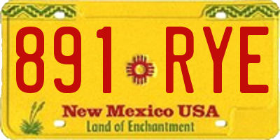 NM license plate 891RYE