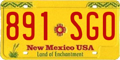 NM license plate 891SGO
