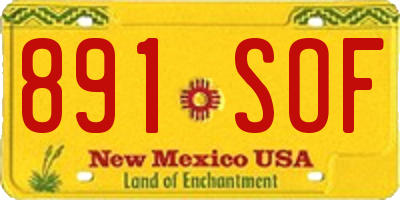NM license plate 891SOF