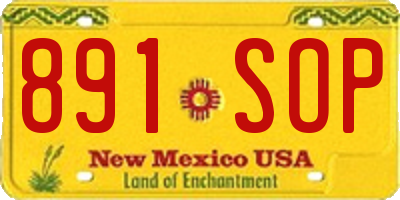 NM license plate 891SOP