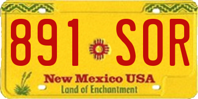 NM license plate 891SOR