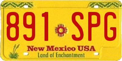 NM license plate 891SPG