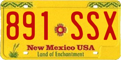 NM license plate 891SSX