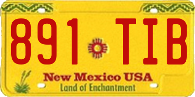 NM license plate 891TIB