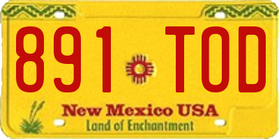 NM license plate 891TOD