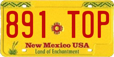 NM license plate 891TOP