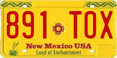 NM license plate 891TOX