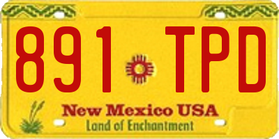NM license plate 891TPD