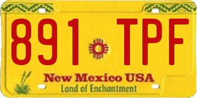 NM license plate 891TPF