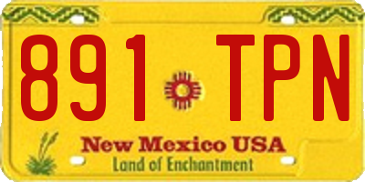 NM license plate 891TPN