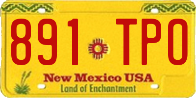 NM license plate 891TPO