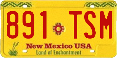 NM license plate 891TSM