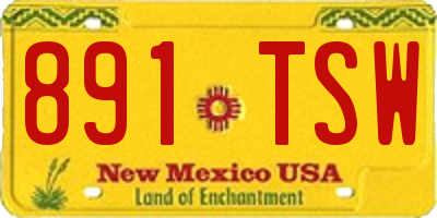 NM license plate 891TSW