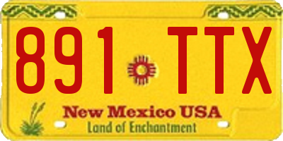 NM license plate 891TTX
