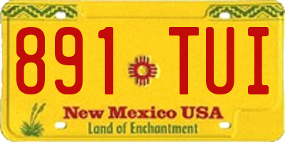 NM license plate 891TUI