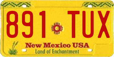 NM license plate 891TUX