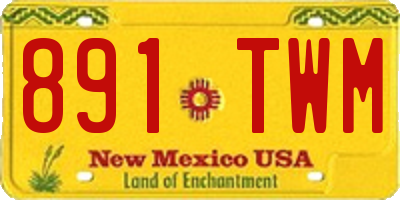 NM license plate 891TWM