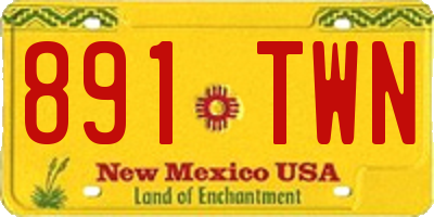 NM license plate 891TWN