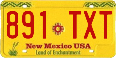 NM license plate 891TXT