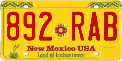 NM license plate 892RAB