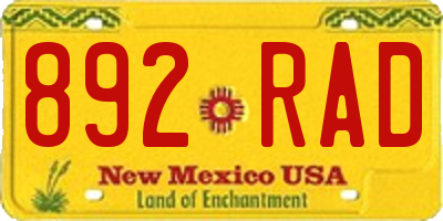 NM license plate 892RAD