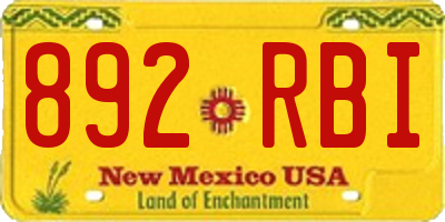 NM license plate 892RBI