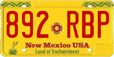 NM license plate 892RBP
