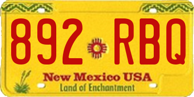 NM license plate 892RBQ