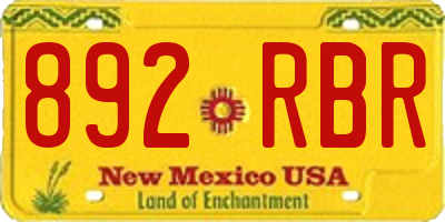 NM license plate 892RBR