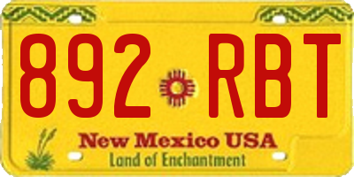NM license plate 892RBT