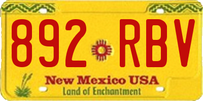 NM license plate 892RBV