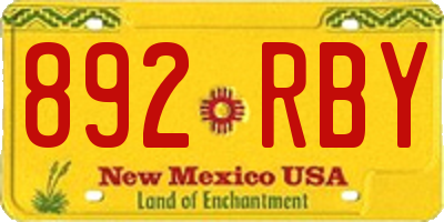 NM license plate 892RBY