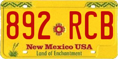 NM license plate 892RCB