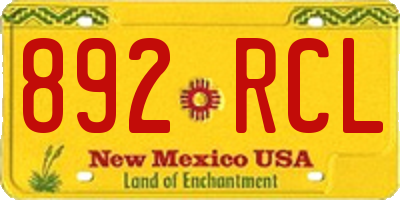 NM license plate 892RCL